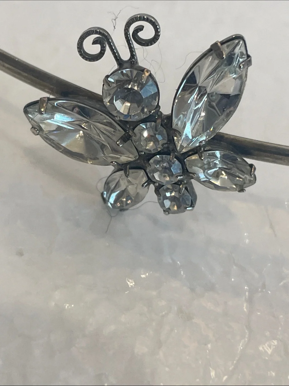 Vintage Y2K butterfly Crystal Floral Silver Headband Women’s Hair Accessory